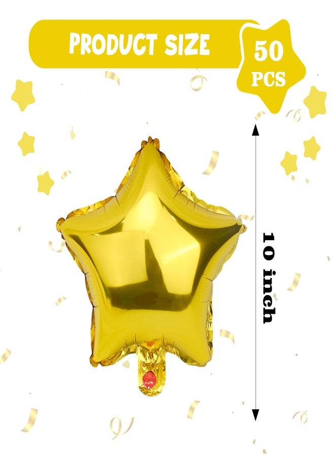 Moukiween Star Balloons,50 Pieces 10 inch Gold Star-Shape Foil Balloons for birthday Party,graduation ceremony, wedding, signing party Decorations - Image 2